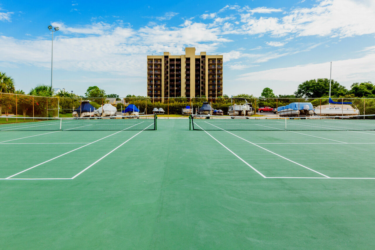 Play a game of tennis at Shipwatch condos in Perdido Key